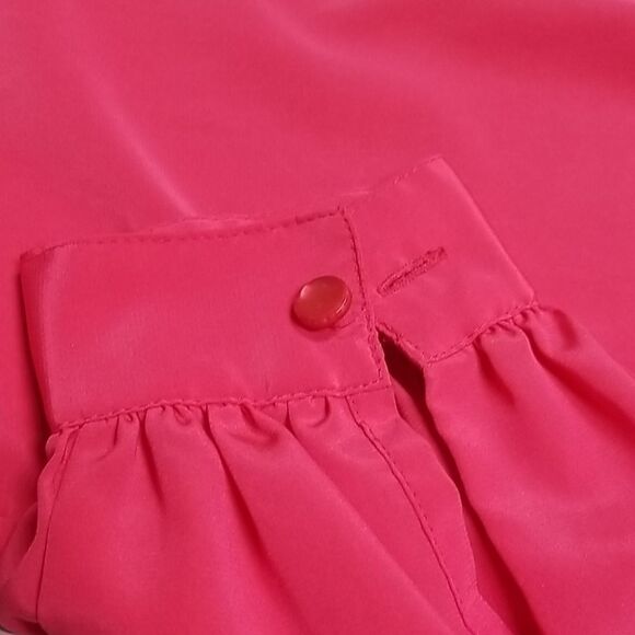 🎁5/$25 Impromptu Blouse Women's Size 10 Button Up Pink Long Sleeve Pleat - Picture 4 of 12